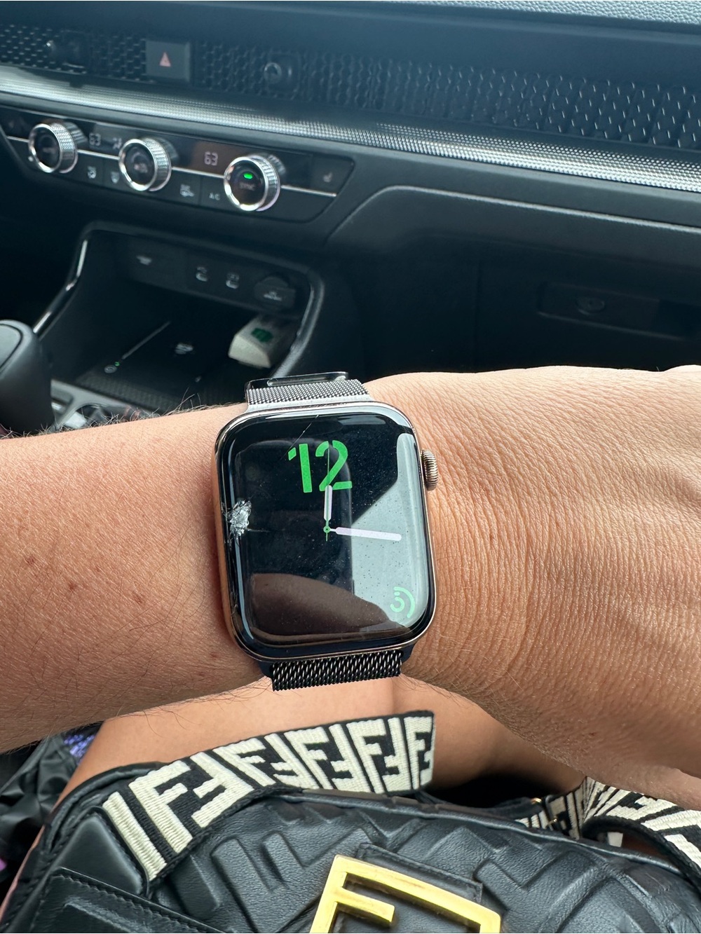 Apple Black Smartwatch with cracked screen. Still works. Band not included